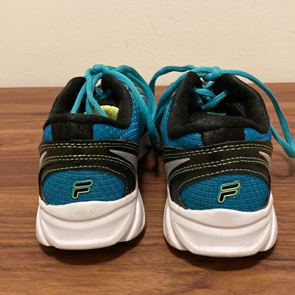 Fila Coolmax Memory Foam Running Shoe. Black/Aqua. Size 7. - Picture 4 of 8